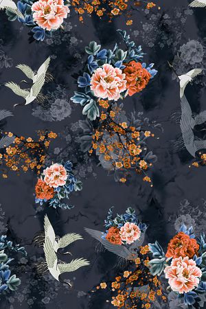 仙鹤印花华亿平台图片