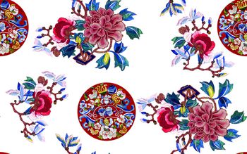 传统华亿平台印花华亿平台图片