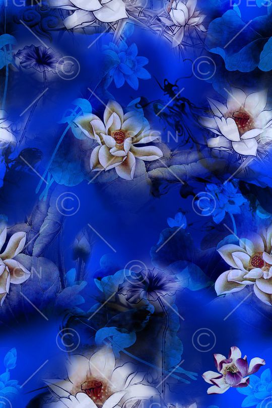 荷花印花华亿平台图片