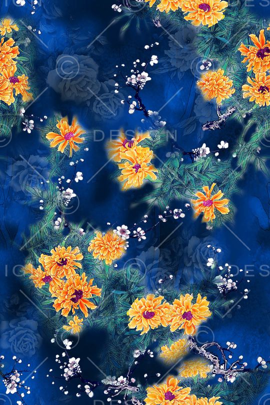 花卉印花华亿平台图片