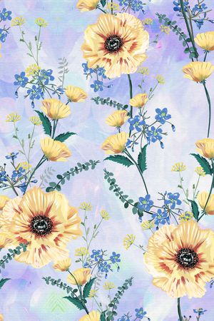 清爽底花卉印花华亿平台图片