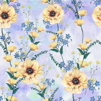 清爽底花卉印花华亿平台图片