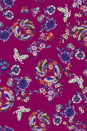 动物花卉印花华亿平台图片