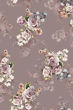 清爽底花卉印花华亿平台图片