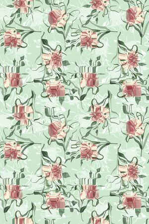 手绘花卉印花华亿平台图片