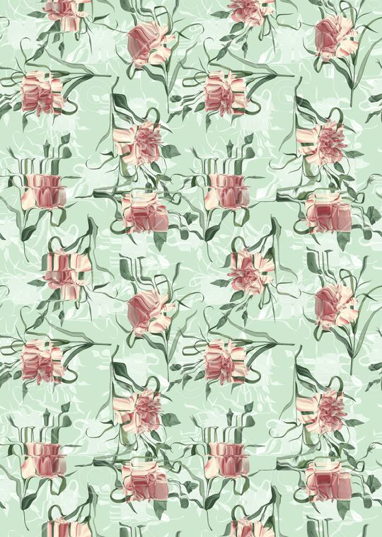 手绘花卉印花华亿平台图片