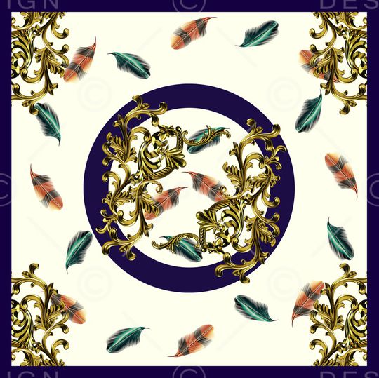 羽毛印花华亿平台图片