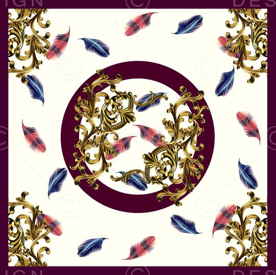 羽毛印花华亿平台图片