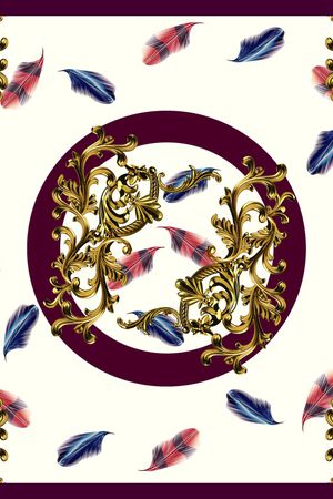 羽毛印花华亿平台图片