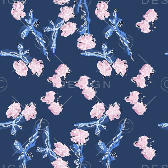 满版散花印花华亿平台图片