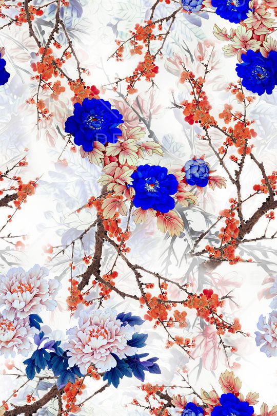 花卉印花华亿平台图片