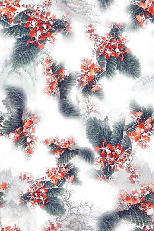 花卉印花华亿平台图片