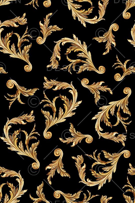 黑底花卉印花华亿平台图片