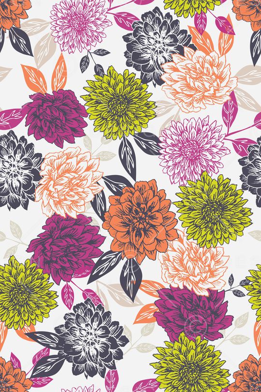 黑底花卉印花华亿平台图片