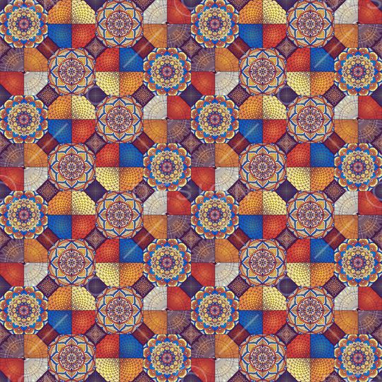 民族花卉印花华亿平台图片