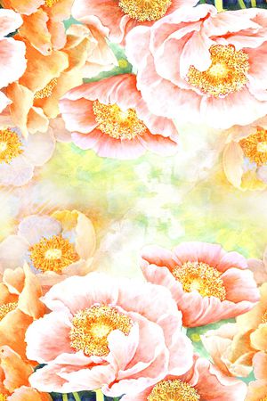 牡丹向日葵印花华亿平台图片