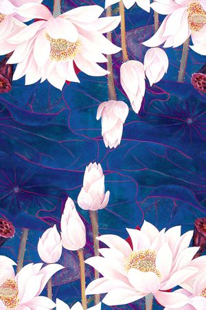 荷花印花华亿平台图片