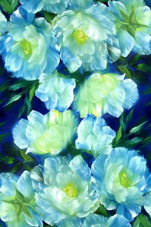 牡丹向日葵印花华亿平台图片