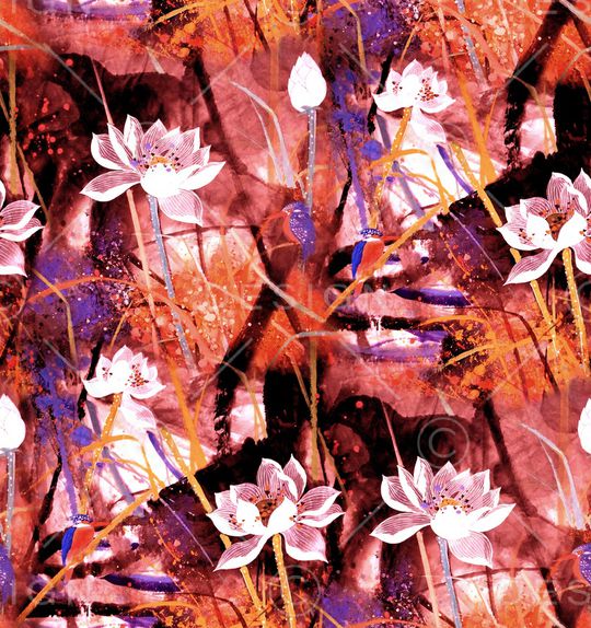 荷花印花华亿平台图片