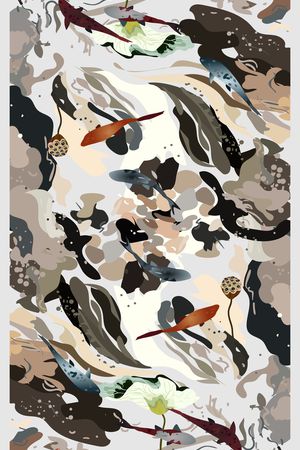 水墨风印花华亿平台图片