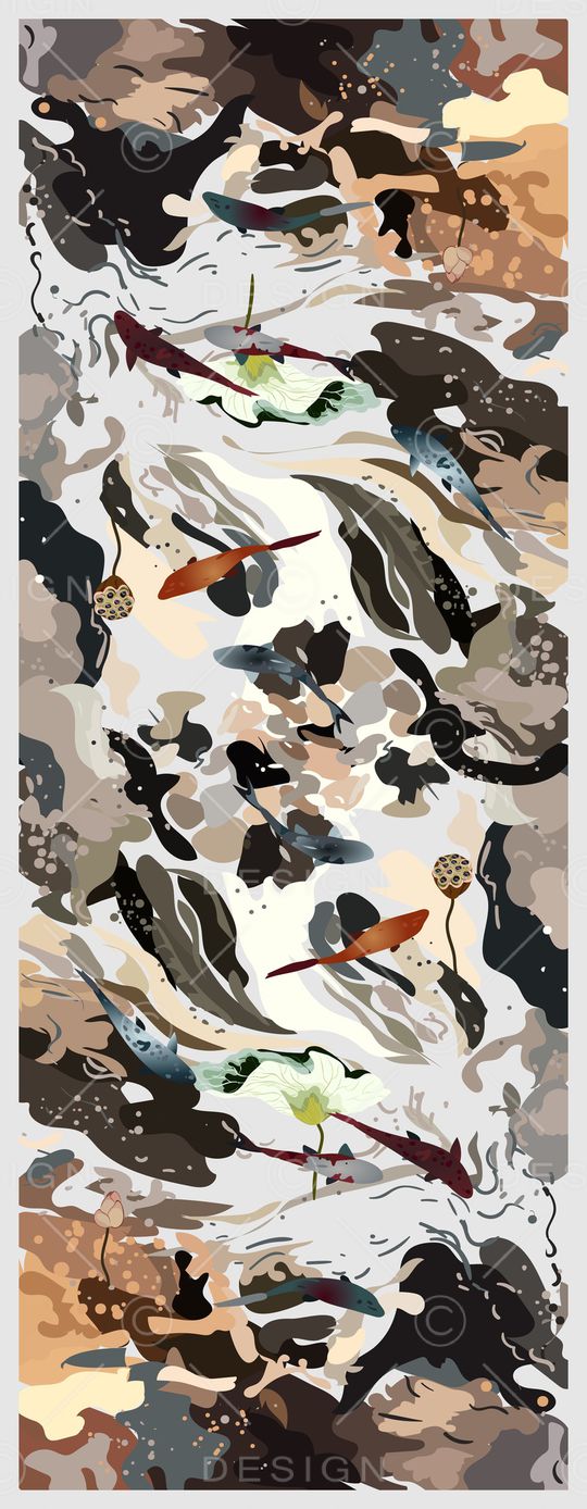 水墨风印花华亿平台图片