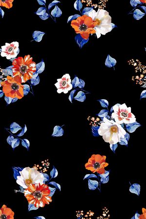 清爽底花卉印花华亿平台图片