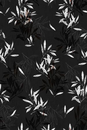 黑底花卉印花华亿平台图片