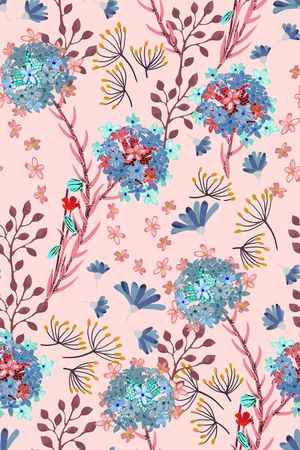 清爽底花卉印花华亿平台图片