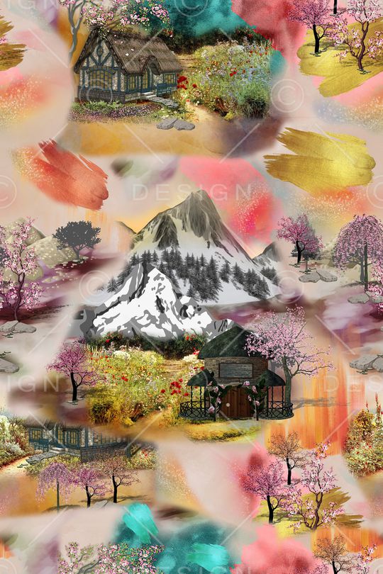 花卉印花华亿平台图片