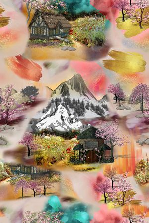 花卉印花华亿平台图片