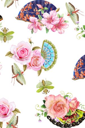 扇子印花华亿平台图片