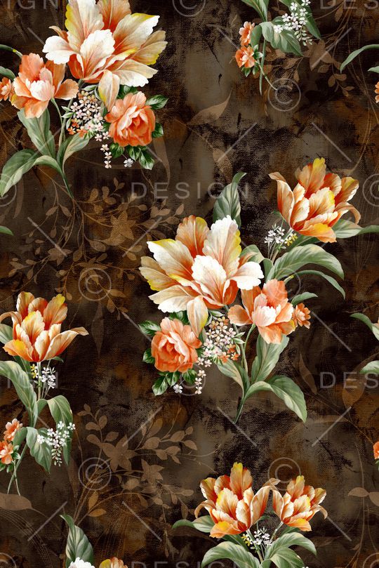 民族花卉印花华亿平台图片