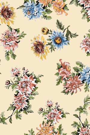 彩底花卉印花华亿平台图片