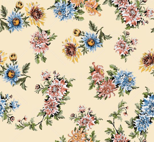 彩底花卉印花华亿平台图片