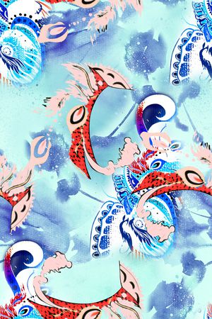 抽象花卉印花华亿平台图片