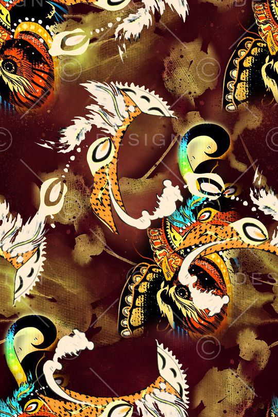 抽象花卉印花华亿平台图片