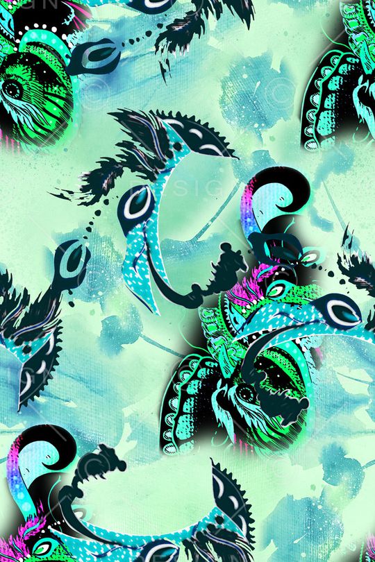 抽象花卉印花华亿平台图片