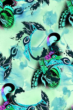 抽象花卉印花华亿平台图片