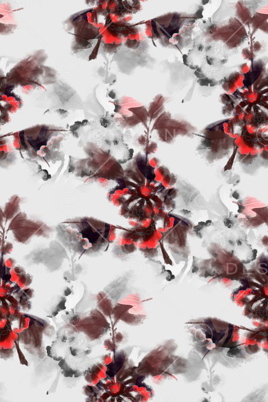 抽象花卉印花华亿平台图片