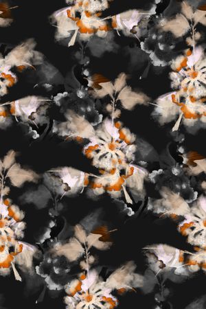 抽象花卉印花华亿平台图片