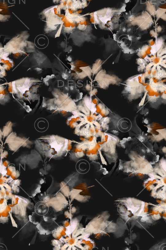 抽象花卉印花华亿平台图片