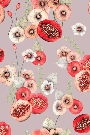 彩底花卉印花华亿平台图片