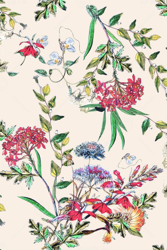 彩底花卉印花华亿平台图片