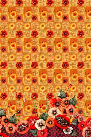 彩底花卉印花华亿平台图片