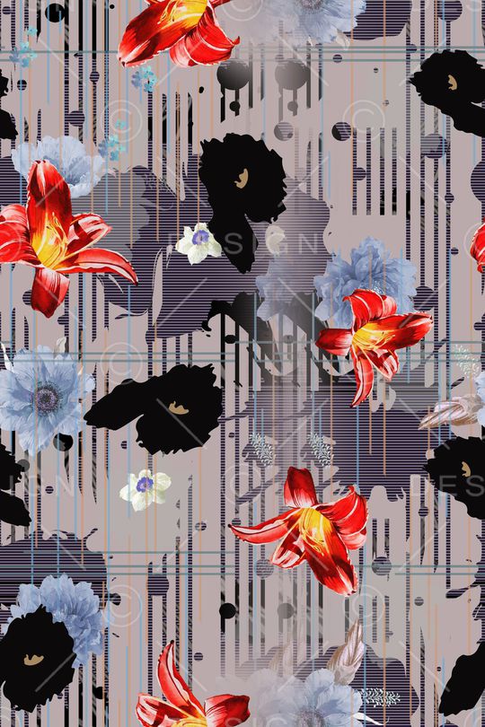 彩底花卉印花华亿平台图片