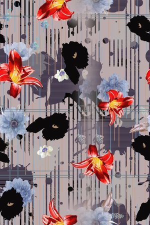 彩底花卉印花华亿平台图片