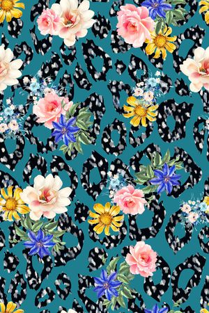 彩底花卉印花华亿平台图片