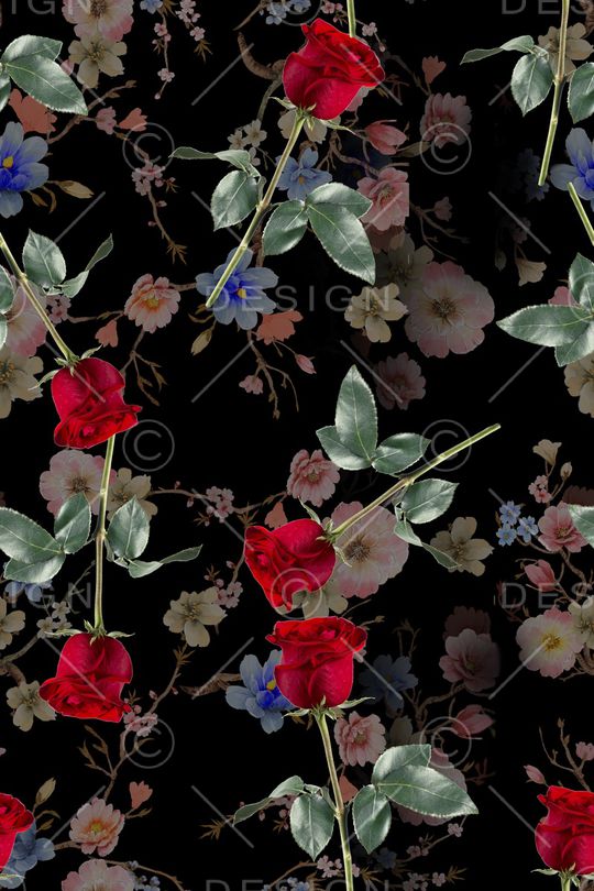 彩底花卉印花华亿平台图片