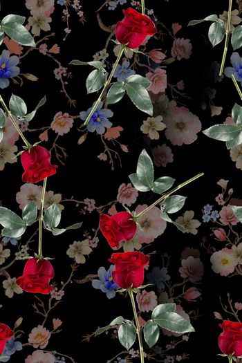 彩底花卉印花华亿平台图片