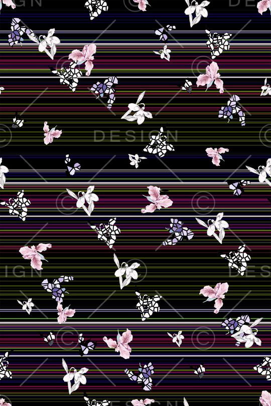 彩底花卉印花华亿平台图片